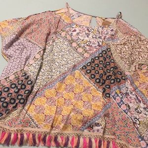 Boho top with fringe, Kori, 1X